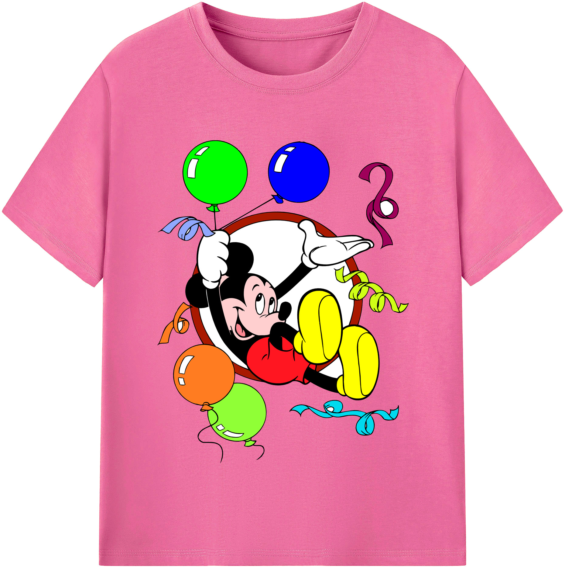 （画像用） ミッキーマウス Mickey Mouse レディースカジュアルプリントTシャツ（綿100％）